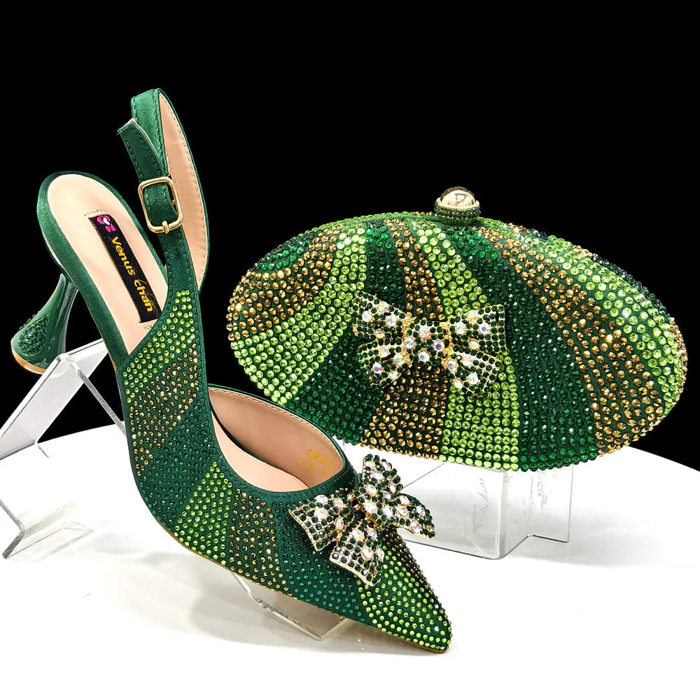 Doershow African fashion Italian Shoes And Bag Sets For Evening Party With Stones coffee Italian Handbags Match Bags! Ho1-1