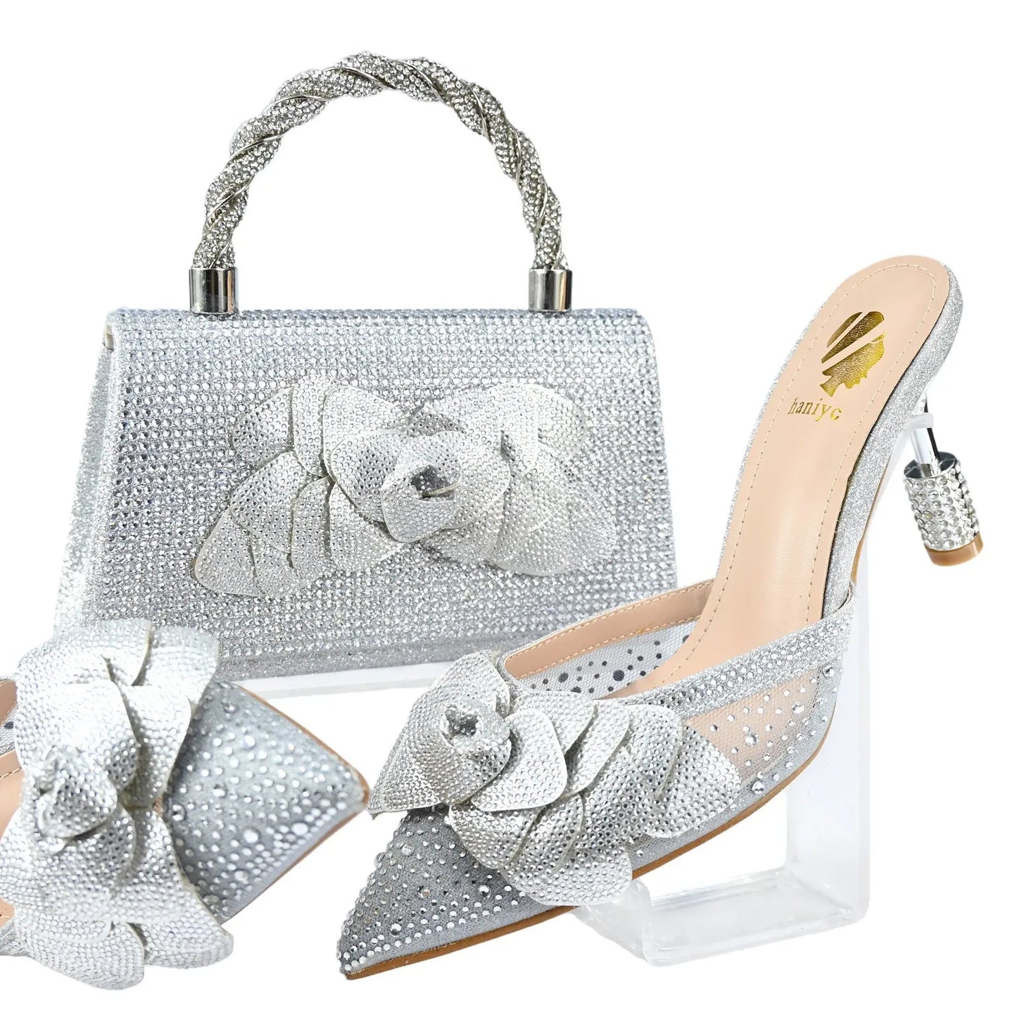 Doershow Lastest Italian Design Fashion Style Ladies Shoes with Matching Bag Set 2025 Nigerian Shoes and Bag Set HA1-1