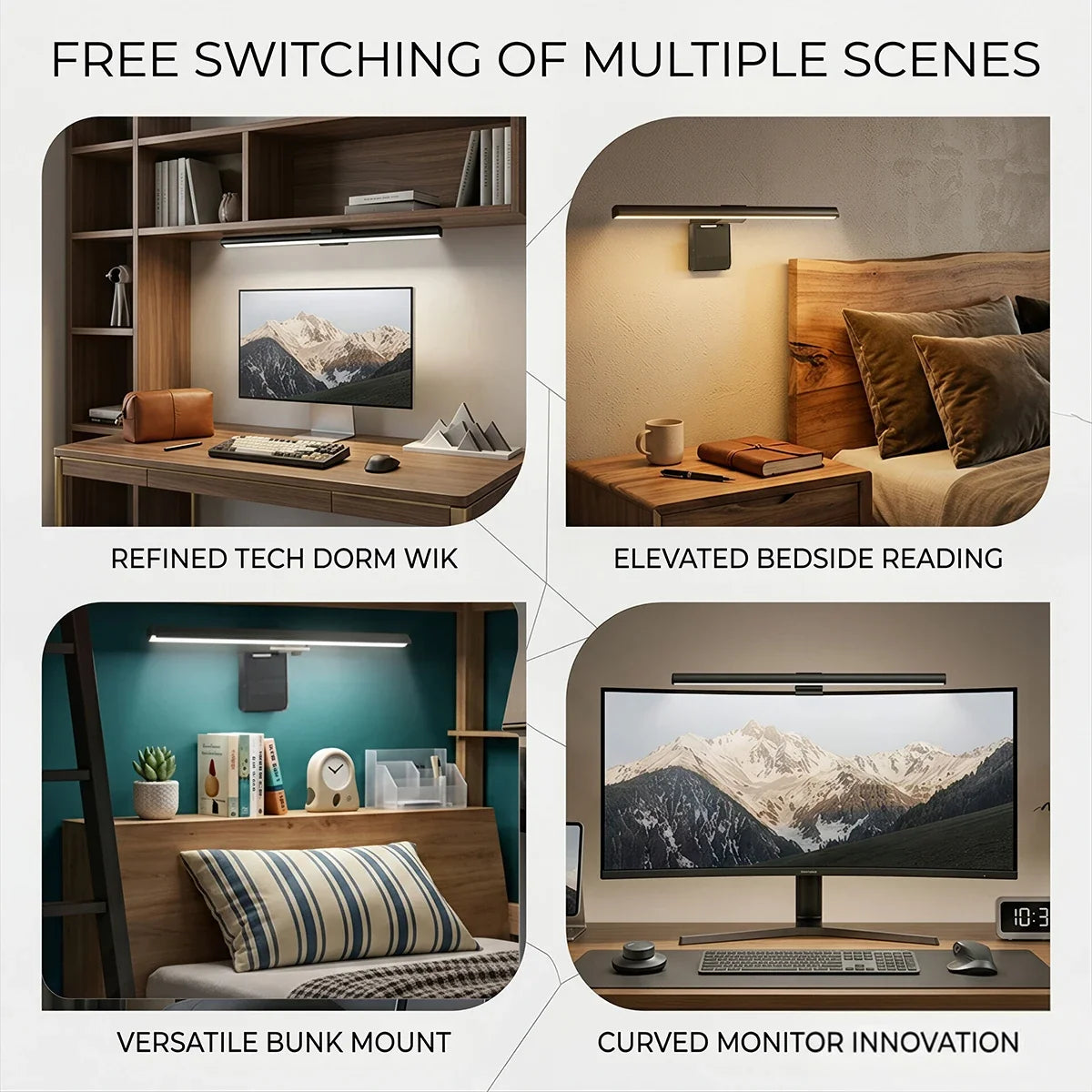 1/2PCS LED Monitor Light Bar Computer Screen Hanging Lights Atmosphere Table Lamp for Work Study Read Gaming Dimming Lighting