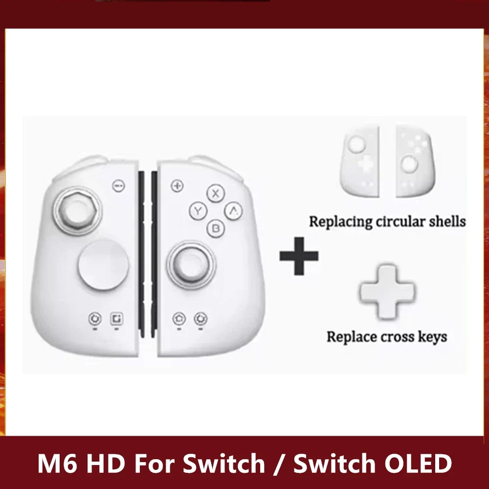 MOBAPAD Gamepad M6/M6 HD Gemini 2 Game Controller,Joypad with Hall Joystick Left Right Handle Grip Console for Switch NS OLED