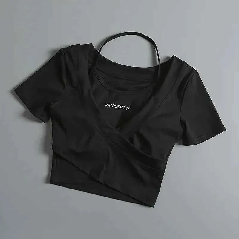 Camiseta corta deportiva de verano con almohadillas para el pecho