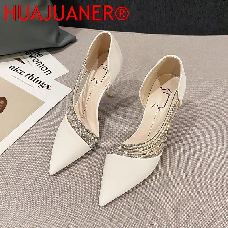 2026 Spring Luxury Women Rhineston Stiletto High Heels Pumps Scarpins Designer Lady Black Heels Wedding Party Bridal Prom Shoes