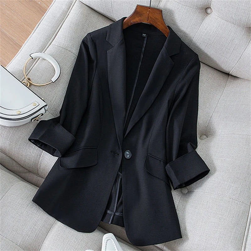 2026 Spring Summer New Temperament Versatile Large Size Women's Small Blazer Coat Loose Elegant FemaleThin Blazer Jacket 4XL