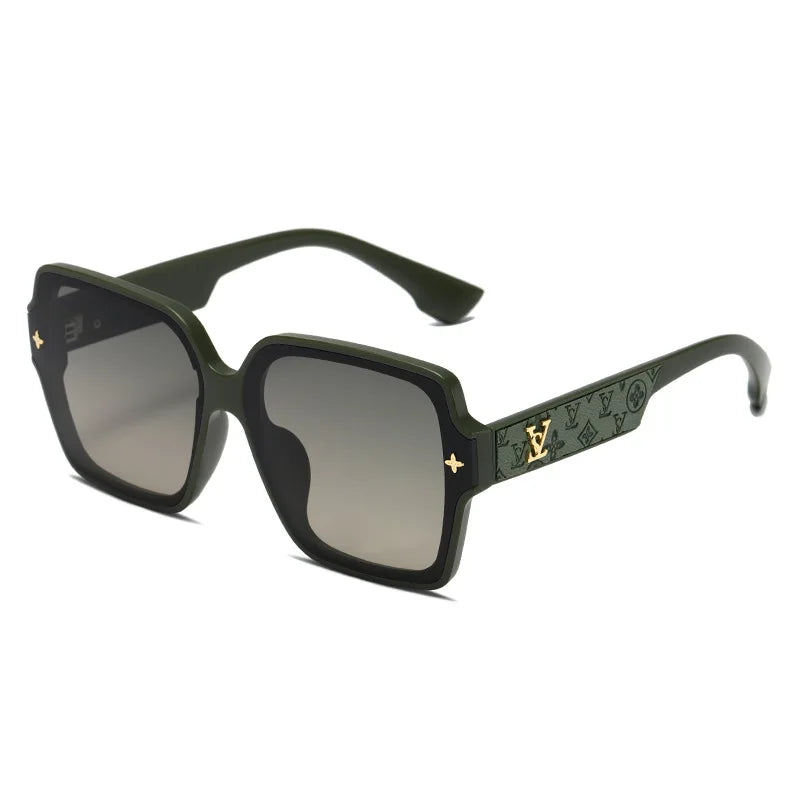 Fashion Square Frame Sunglasses for Women Luxury UV Protection Large Frame All-Match DS-8052-1