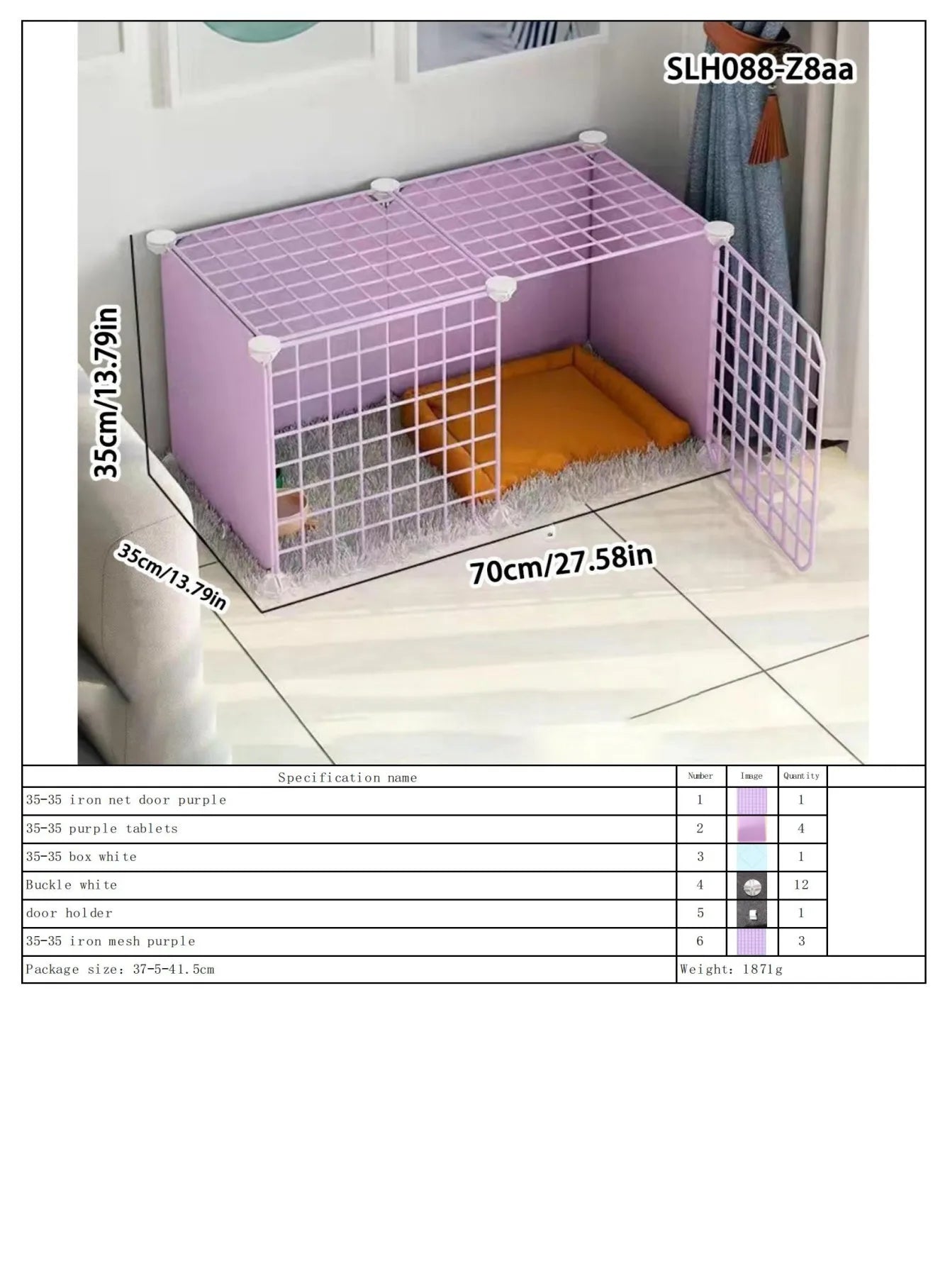 Dog Pet Fence Indoor Isolation Gate Dog Cage Small Dog Iron Guardrail Freely Combinable Cat and Dog Pet Fence