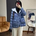 90% White Duck Down Women Down Jackets 2023 New Female Stand Collar Single-Breasted Puffer Jacket Casual Loose Hooded Parkas