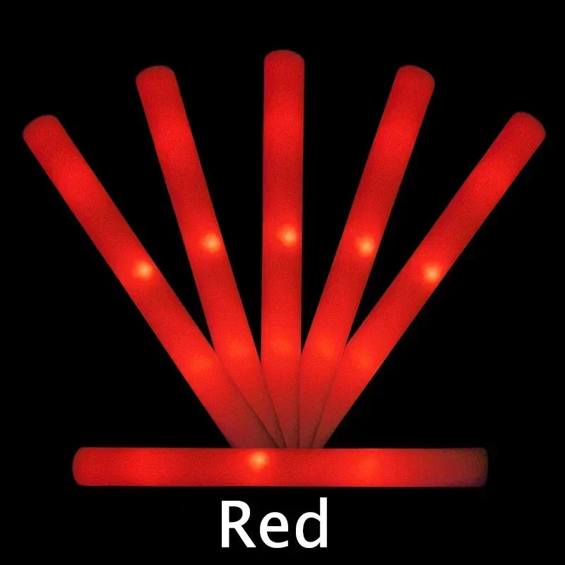 5/10/30pcs 4 Modes Colorful Foam Glow Sticks Led Flashing Glow Stick Camping Party Supplies for Raves Festival Wedding Concert