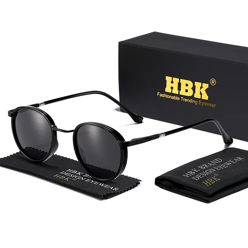 HBK Trendy and Avant-Garde Men's Polarized Sunglasses Personalized Design Fashionable Unisex UV400 Sun Glasses Ideal for Gifts
