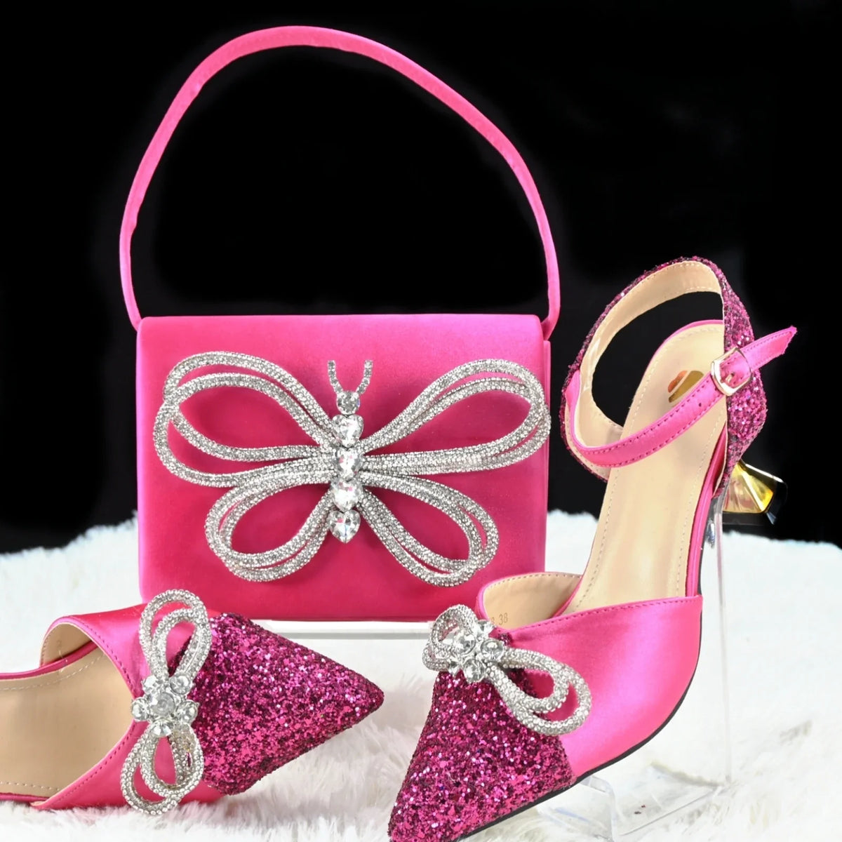 Doershow High Quality African Style Ladies Shoes And Bags Set Latest BLUE Italian Shoes And Bag Set For Party HGH1-8