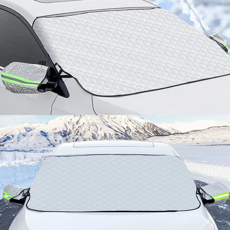 Windshield Cover for Ice and Snow, for Snow, Ice, UV, Mirror Protector, Windproof Sunshade Cover for Cars, common to most cars