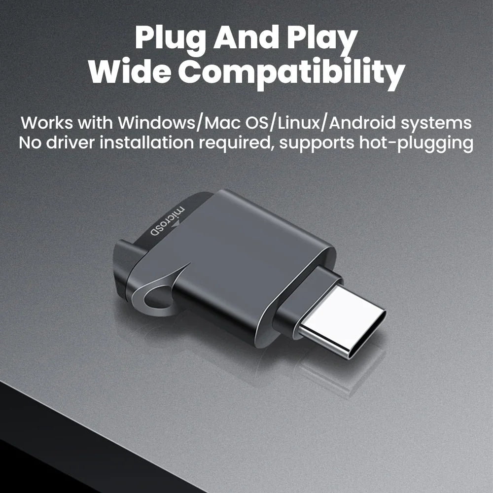 Type-C 2.0 Card Reader TF Mini Car Memory Card Reader For iPhone 17 16 15 USB C 2.0 CardReader to Micro TF
