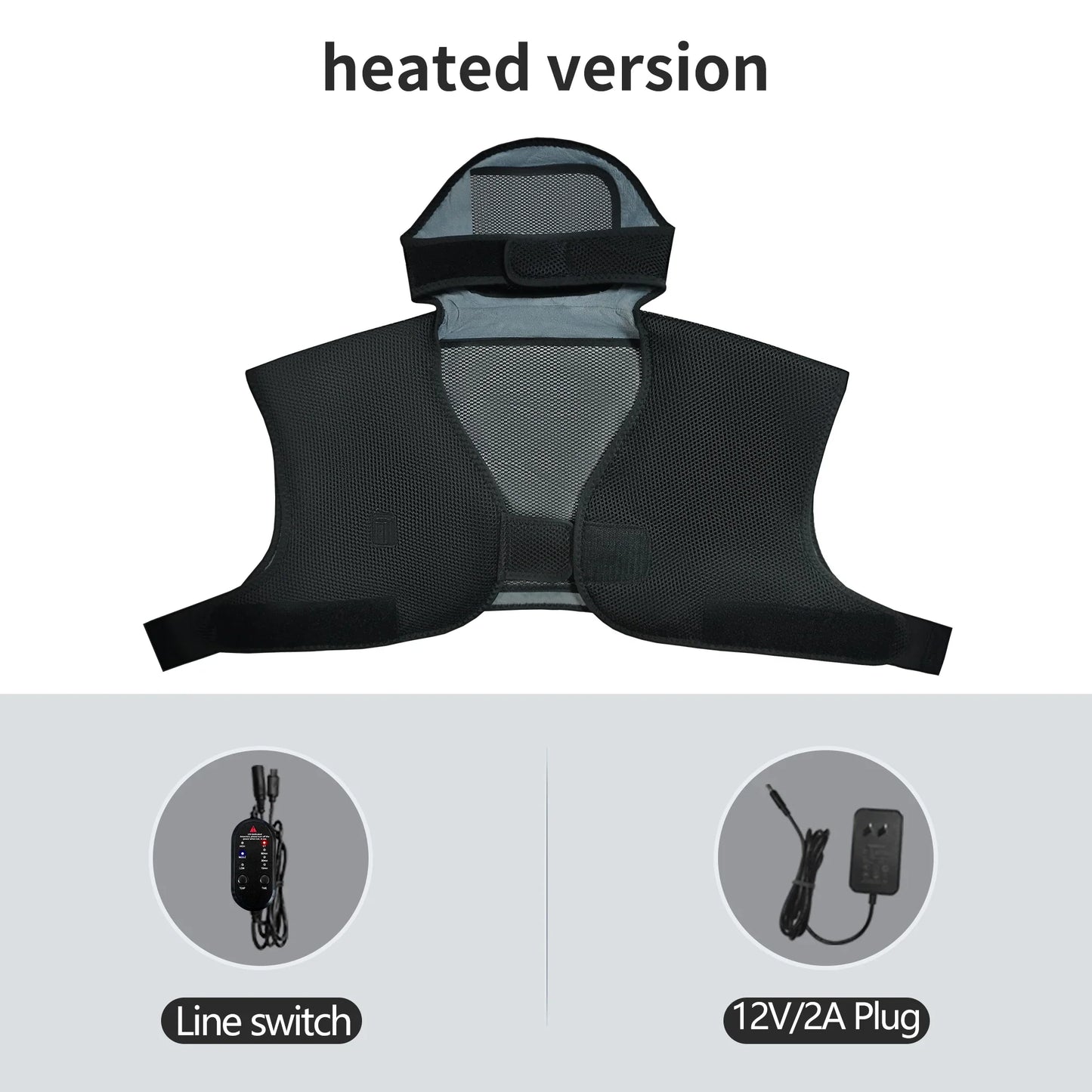 Heated Shawl Vest with Vibration Massager Adjustable Fit for Muscle Pain Relief Shoulder Neck Joint Warmth Recovery