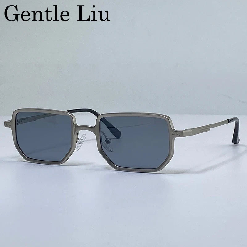 Classic Small Frame Steampunk Rectangle Sunglasses Men 2026 Luxury Brand Retro Punk Driving Sun Glasses For Male UV400 Shades