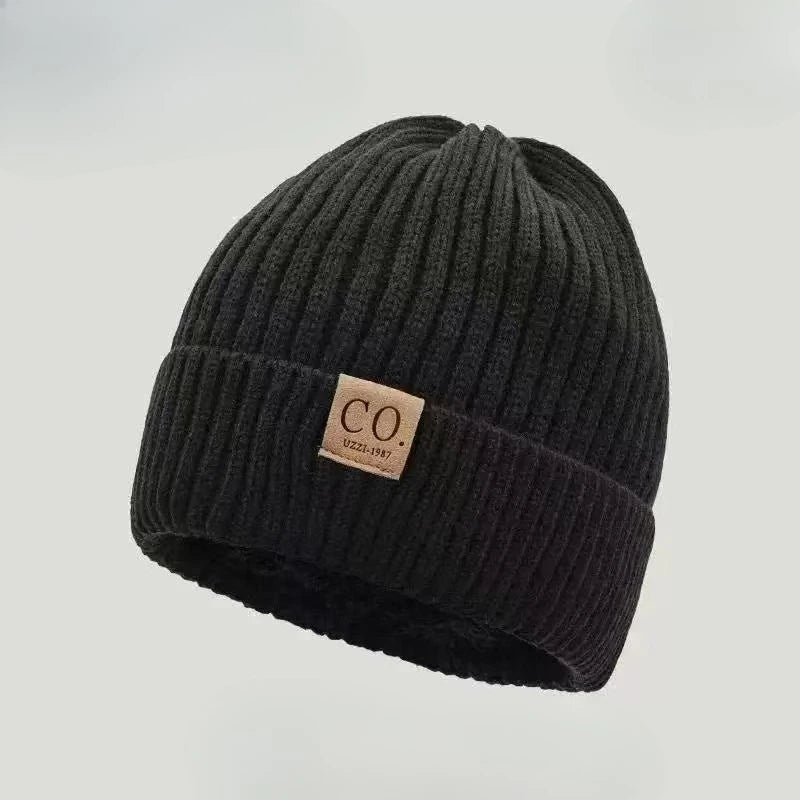 New Unisex Two-Tone Winter Hats for Men and Women - Stylish Fleece-Lined Knit Hats for Casual Winter Wear