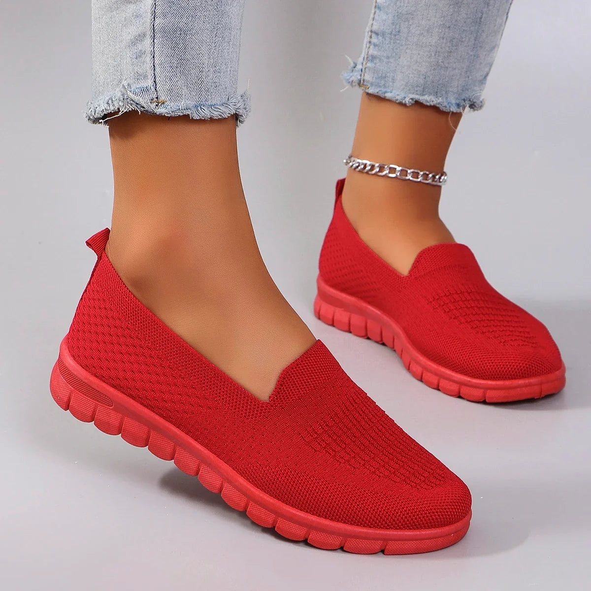 Spring new women's sports shoes, fashionable, breathable, lightweight, non-slip, wear-resistant, casual sports shoes, flat shoes
