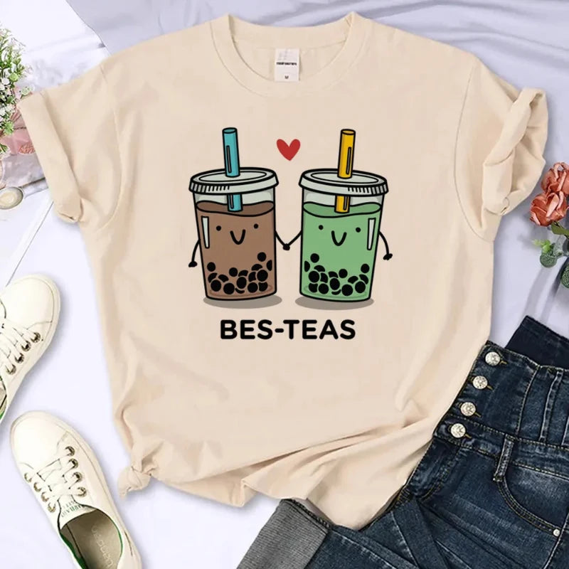 Camiseta de la amistad de té de burbujas "Bes-Teas"