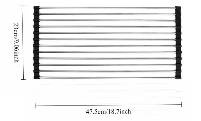 Stainless Steel Dish Drying Rack With Draining Basket