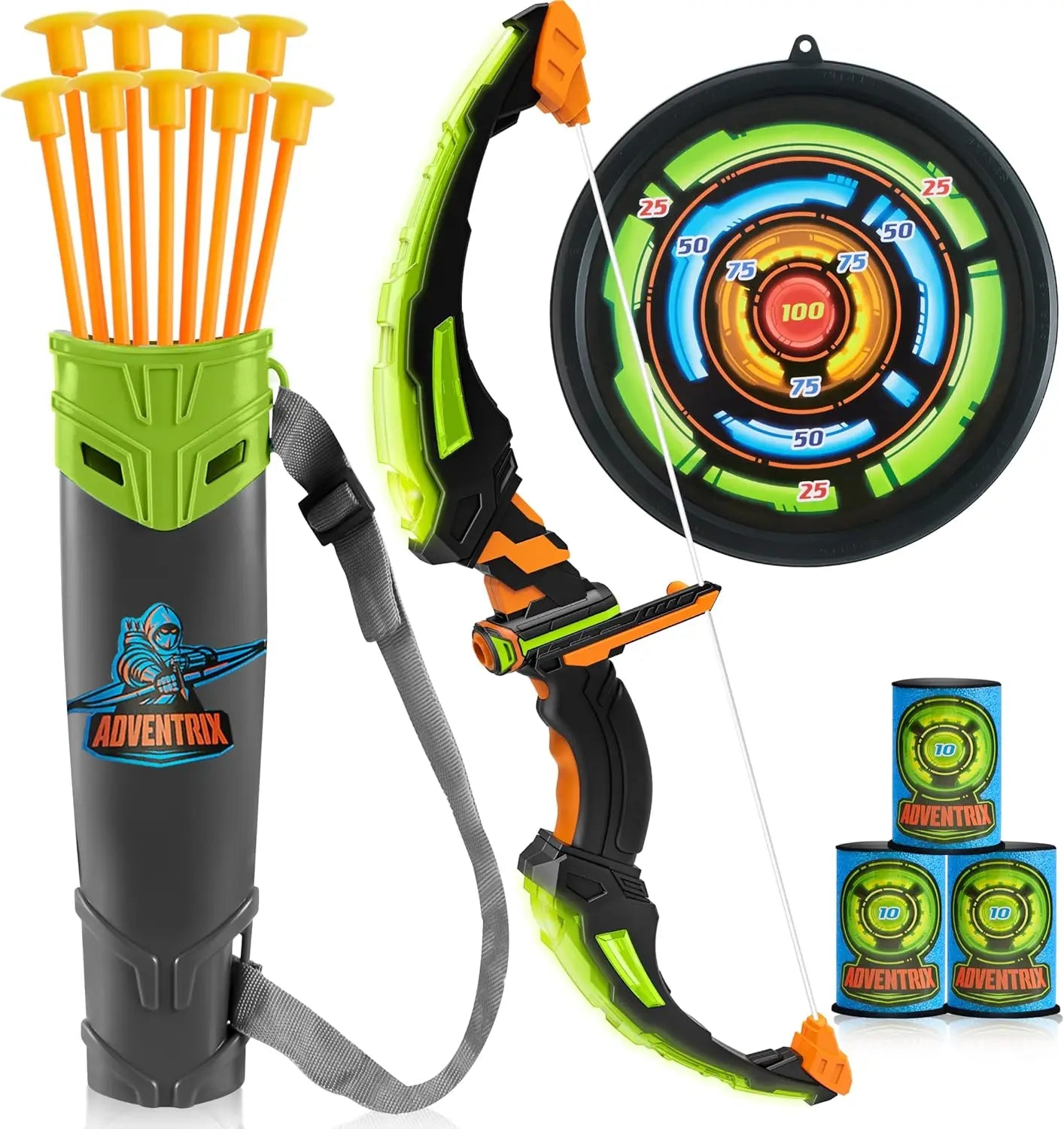 Joyfy LED Light Up Kids Bow and Arrow Set Outdoors