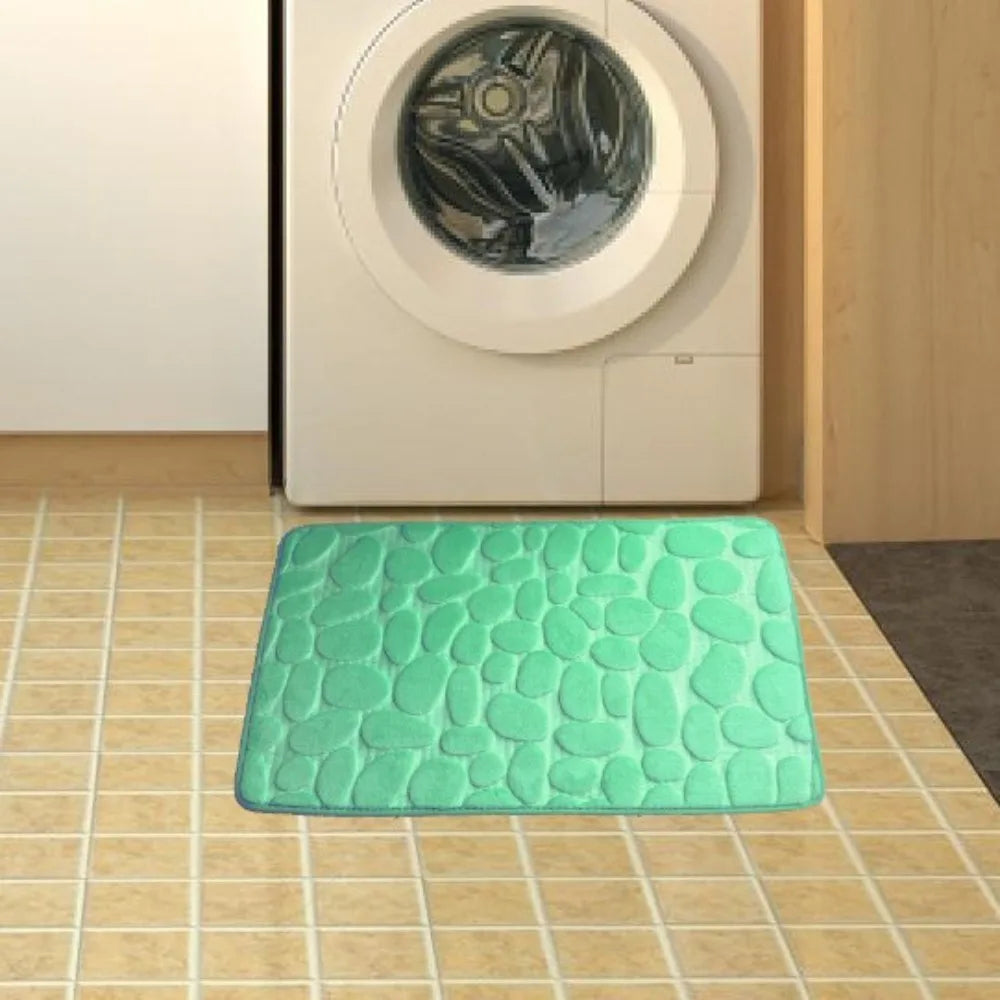 Cobblestone Embossed Bath Mat Non-slip Carpets Water Absorption Washable Bathtub Floor Rug Shower Doormat Bathroom Decor