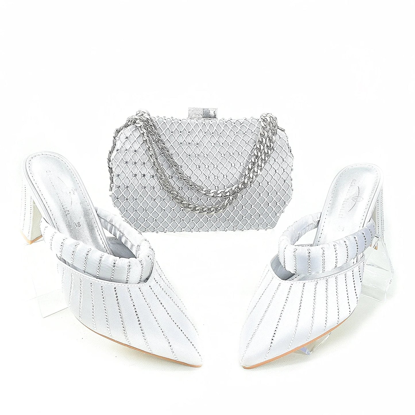 Nuevo juego de bolsos y zapatos a juego para mujer, superventas TR1-2