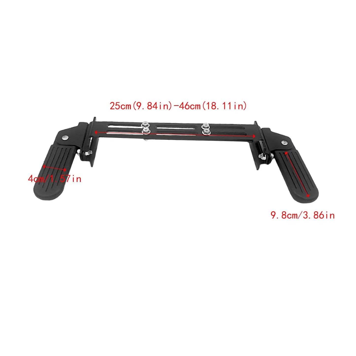 Electric Bike Front Footrest Foldable Retractable Pedal Anti Slip Foot Pegs Universal Adjustable Easy Installation Sturdy