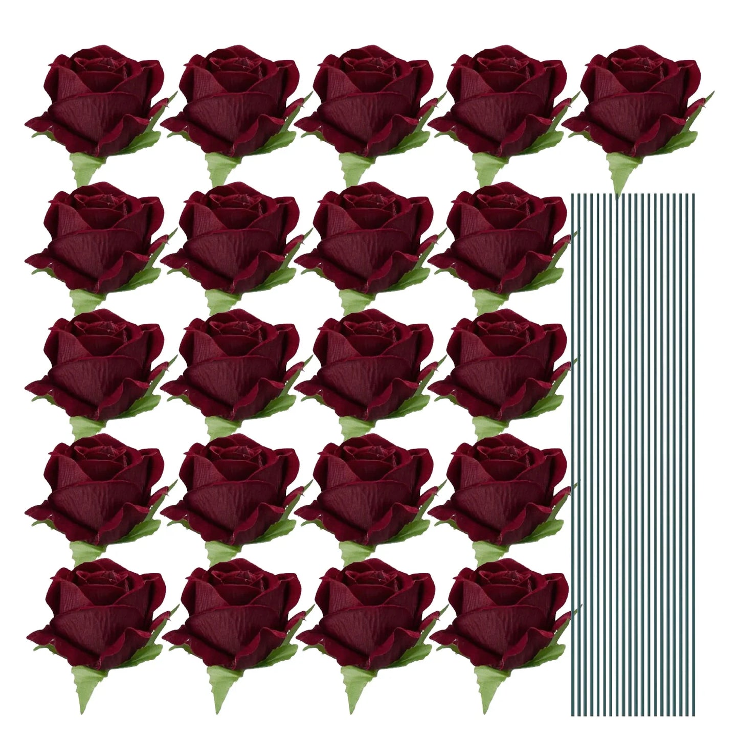 18-300pcs Artificial Rose Flowers Velvet Red Roses Artificial Flowers