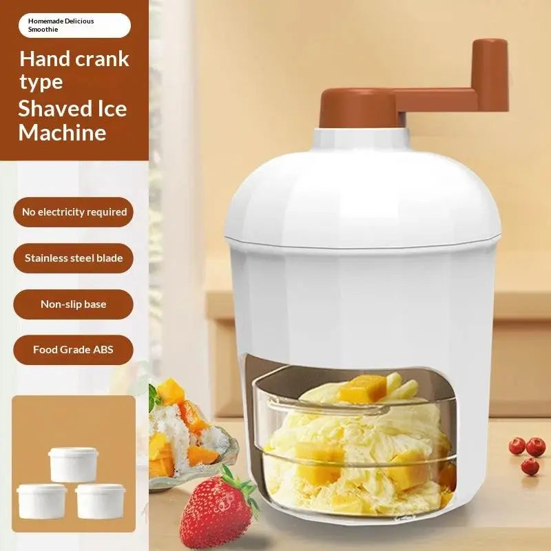 Shaved Ice Machine Small Manual Ice Crusher Home Hand-cranked Machine Making Smoothie Machine Practical Portable Ice Cream Tools