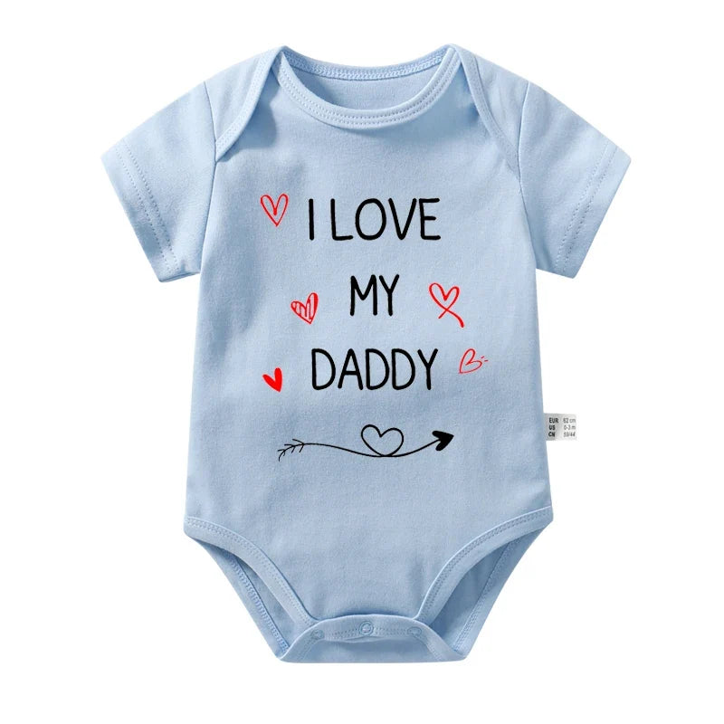 I Love My Daddy Toddler Boys Girls Summer Short Sleeve Bodysuit Gender Neutral Baby Romper Infant Clothes Father's Day Best Gift
