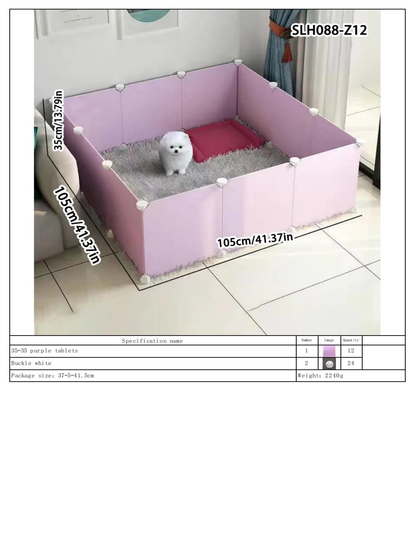 Dog Pet Fence Indoor Isolation Gate Dog Cage Small Dog Iron Guardrail Freely Combinable Cat and Dog Pet Fence
