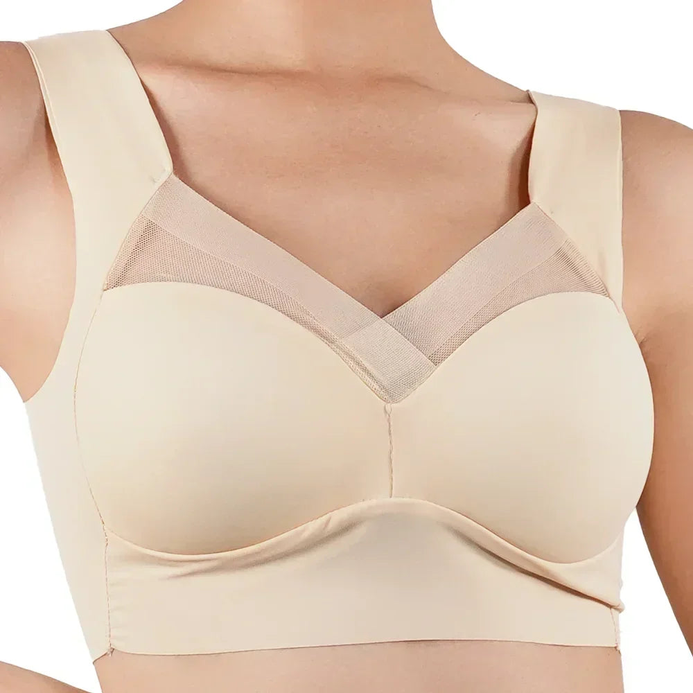 Women's Strappy Push Up Bra Seamless Padded Tops Casual Plus Size Soft Wireless Woman Bras XL-6XL Ice Silk Underwear