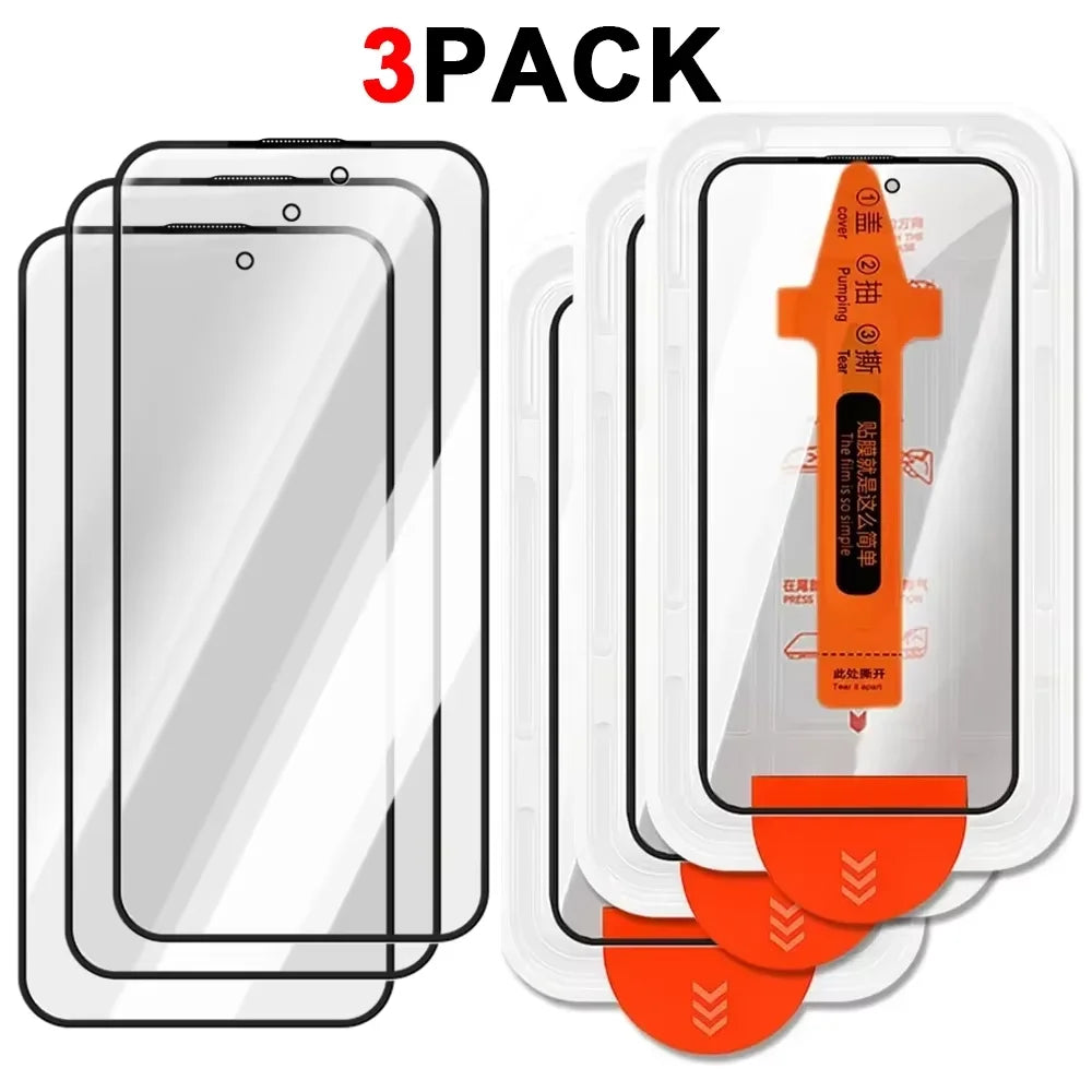 3Pcs Dust Free Easy Installation Screen Protector For iPhone 17 Pro Max 18 Pro Max 16 Pro HD Tempered Glass Anti-scratch Films