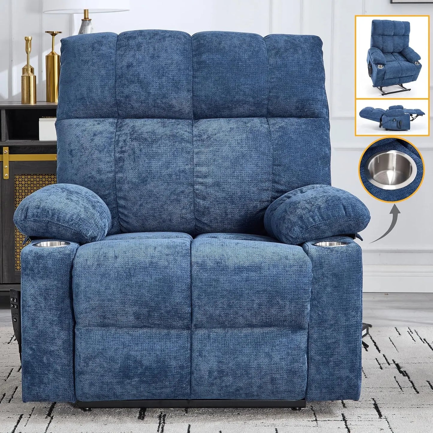 Dual Motor Power Lift Recliner Chair With Massage And Heat