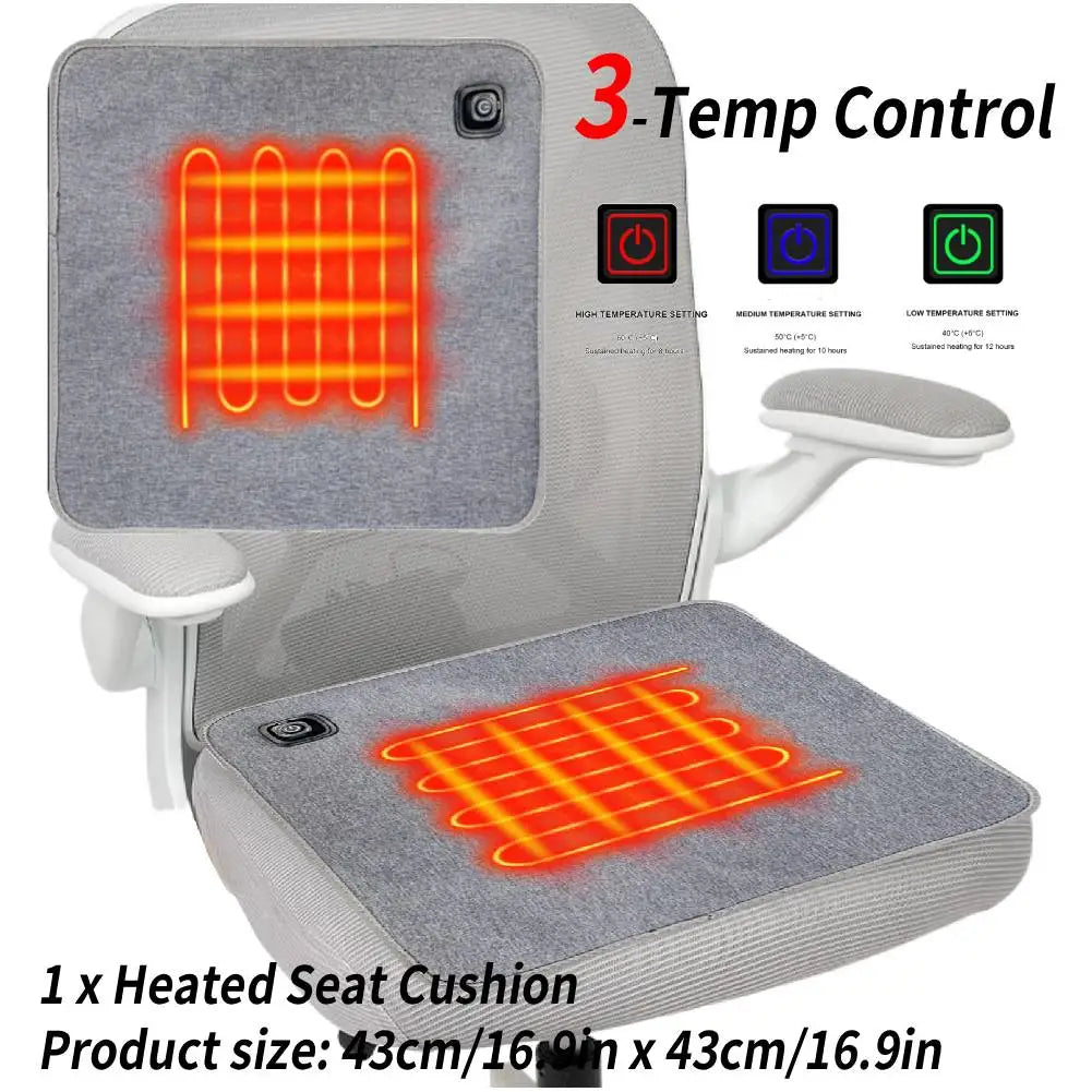Winter Camping Gear- Sleeping Electric Heating Pads 3 Temp Adjustament Heating Cushion Pad Cold Resistant for Outdoor Sports Mat