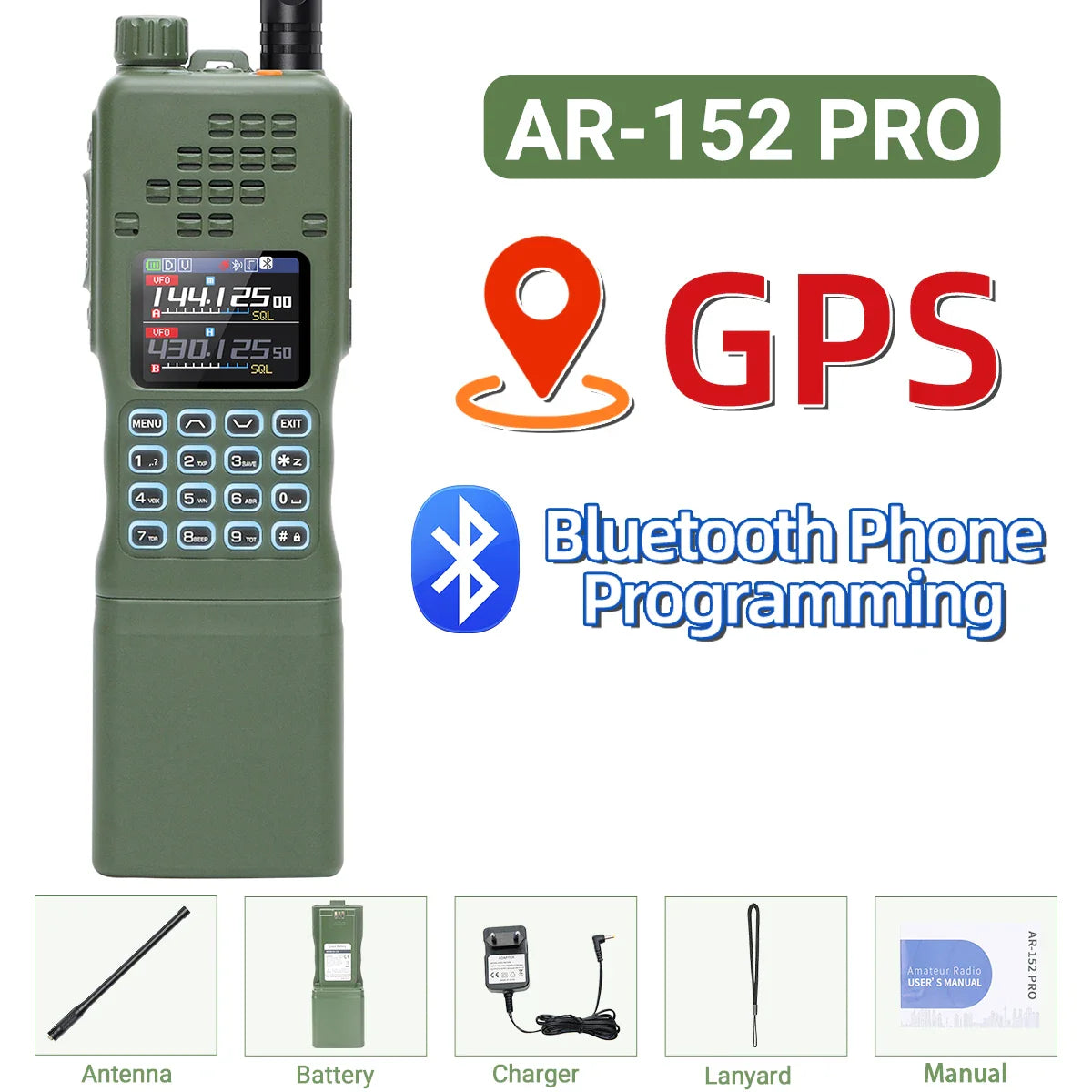 BAOFENG AR-152 PRO 10W GPS Bluetooth Programación