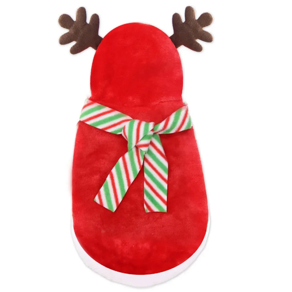 Dog Hoodies Christmas Halloween Dog Holiday Sweater Coat Puppy Snow Elk Reindeer Snowman Cosplay Clothes for Dog Pet Cat Costume