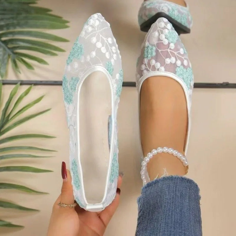 Women Flat Shoes 2026 New Summer Flat Sneakers Women Mary Jane Shoes Breathable Mesh Ballet Loafers Shoes Zapatos De Mujer