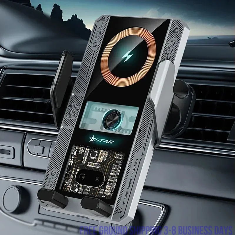 Auto Wireless Car Charger & Phone Holder Infrared Induction Fast Charging Station for iPhone & Samsung Ship from USA
