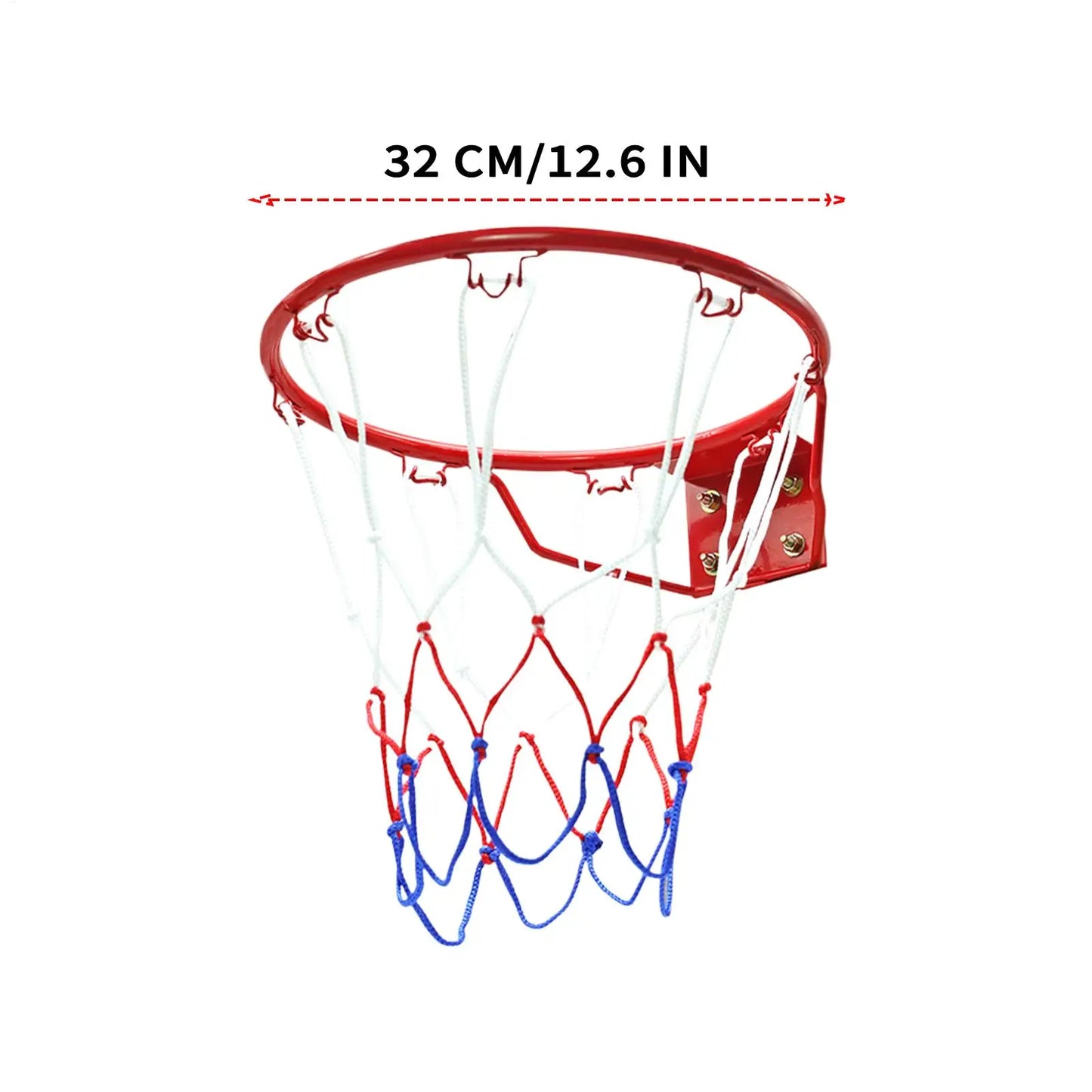 Basketball Hoop 32cm Wall Mounted Sports Ball Hoop with Net Basketball