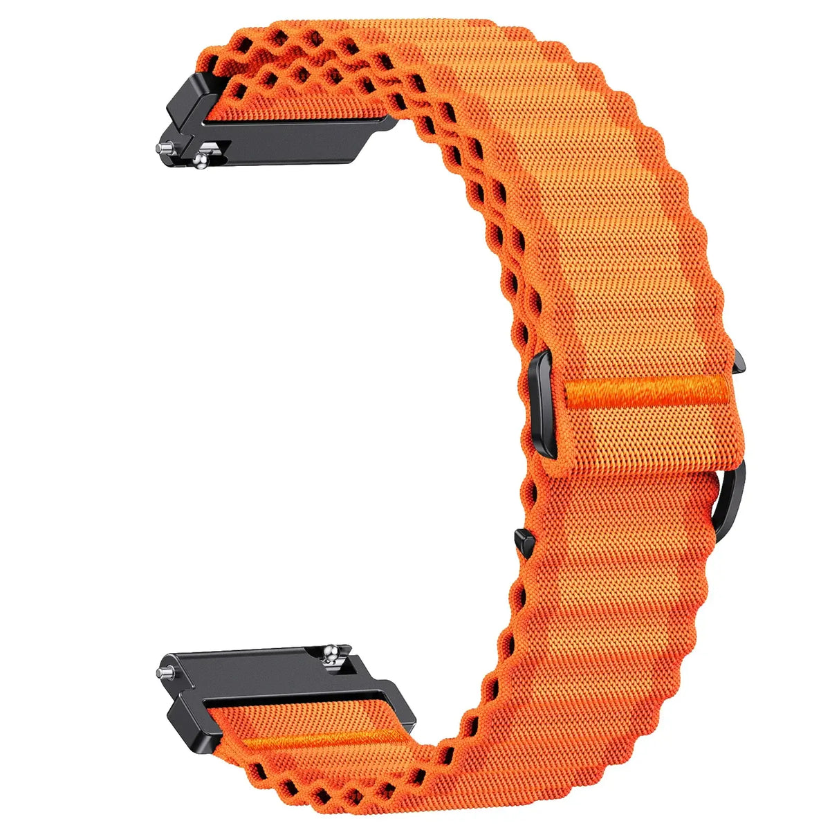 Amazfit Balance, GTR, GTS & Bip Ribbed Nylon Loop Band, Wavy Edges