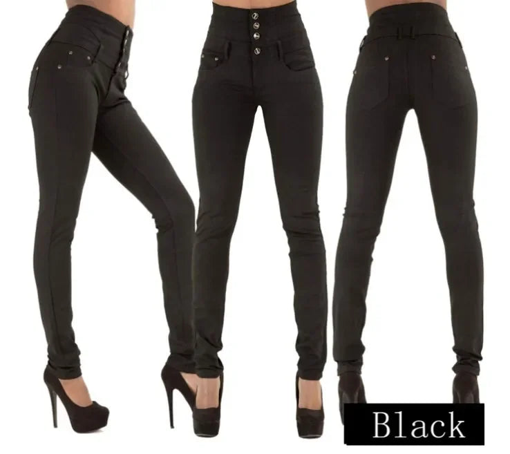 Pencil Pant Jeans Women Denim Long Flare Pants Slim Fit High Waist Sexy Hip Wrap Sheath Straight Trousers Elegant Splice
