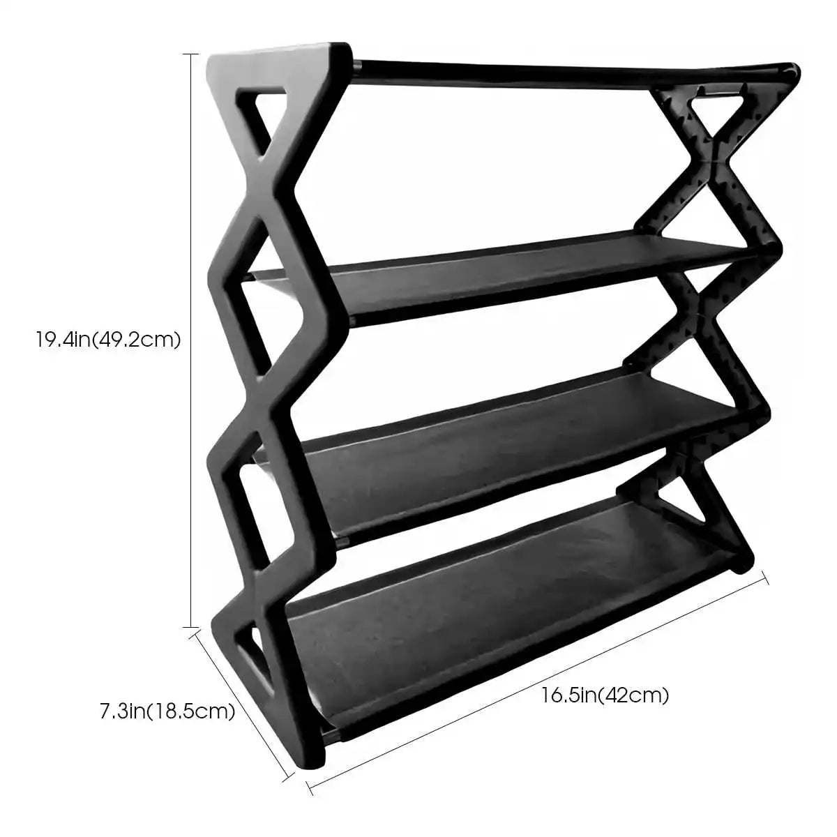Multifunctional 4 Level X Style Dust Proof Shoe Storage Rack For Entry Hall Bedroom Corridor Free Standing Shoe Organizer