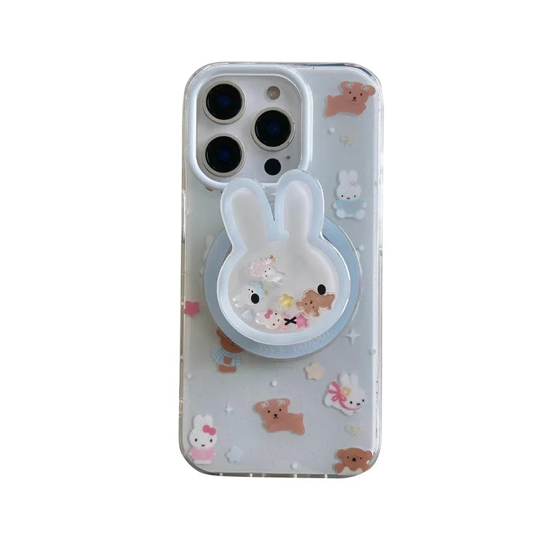 Miffy Phone Case with Holder Kawaii Miffy Rabbit Suitable For iPhone