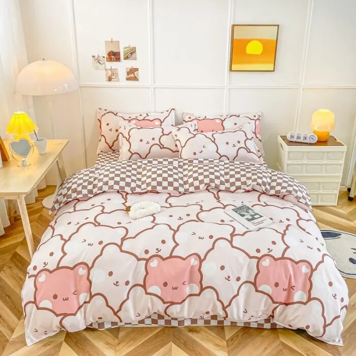 Juego de cama con osito de peluche