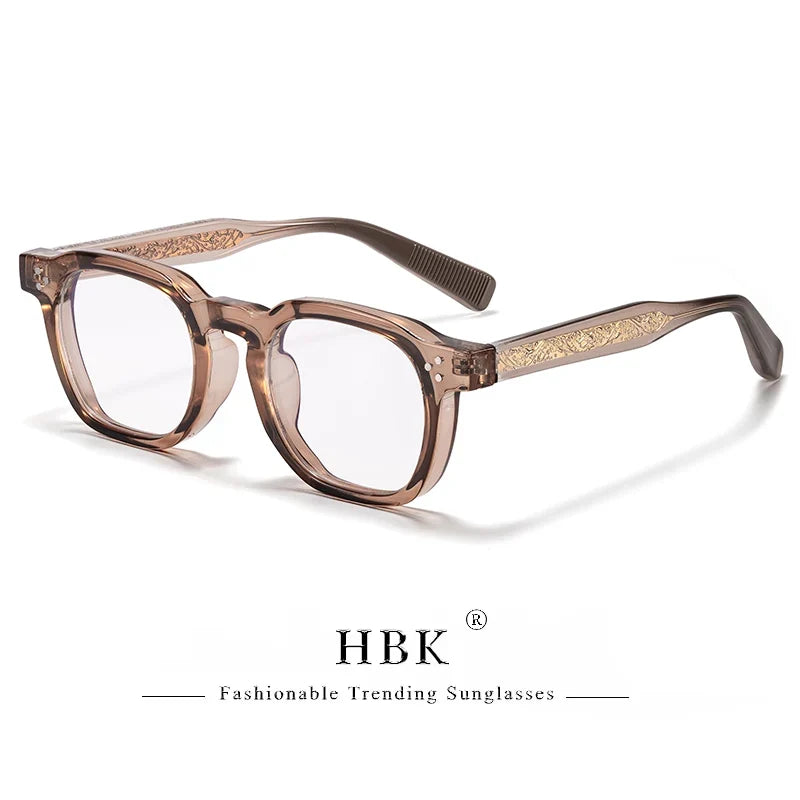 HBK Square Flat Light Glasses for Men Women Retro TR Frame Eyeglass High-Quality Eyewear Minimalist Match Ideal Gifts