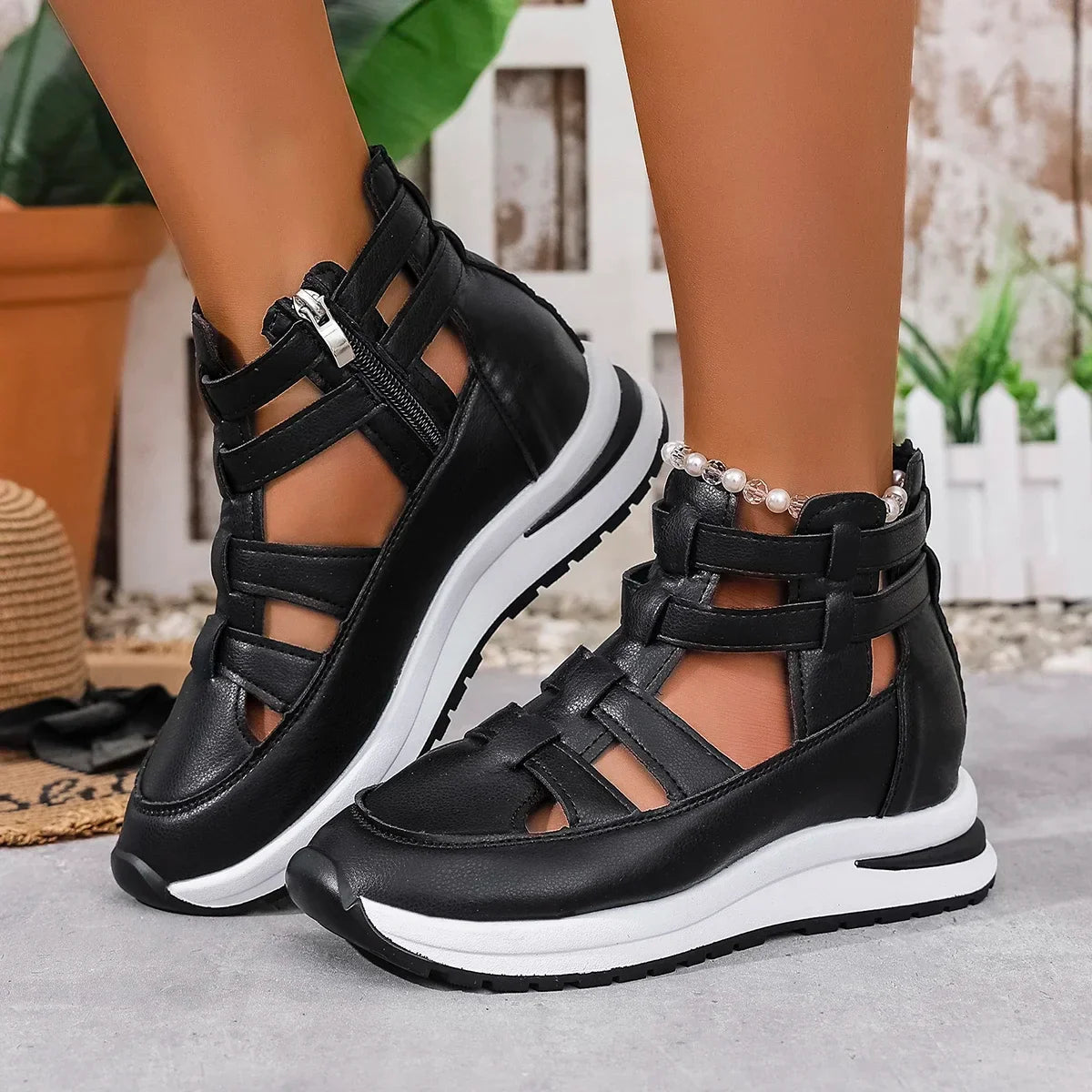 Women Sandals New Closed Toe Office and Career Summer Solid Wedge Shoes for Women New High Quality Buckle Strap Sandals Women