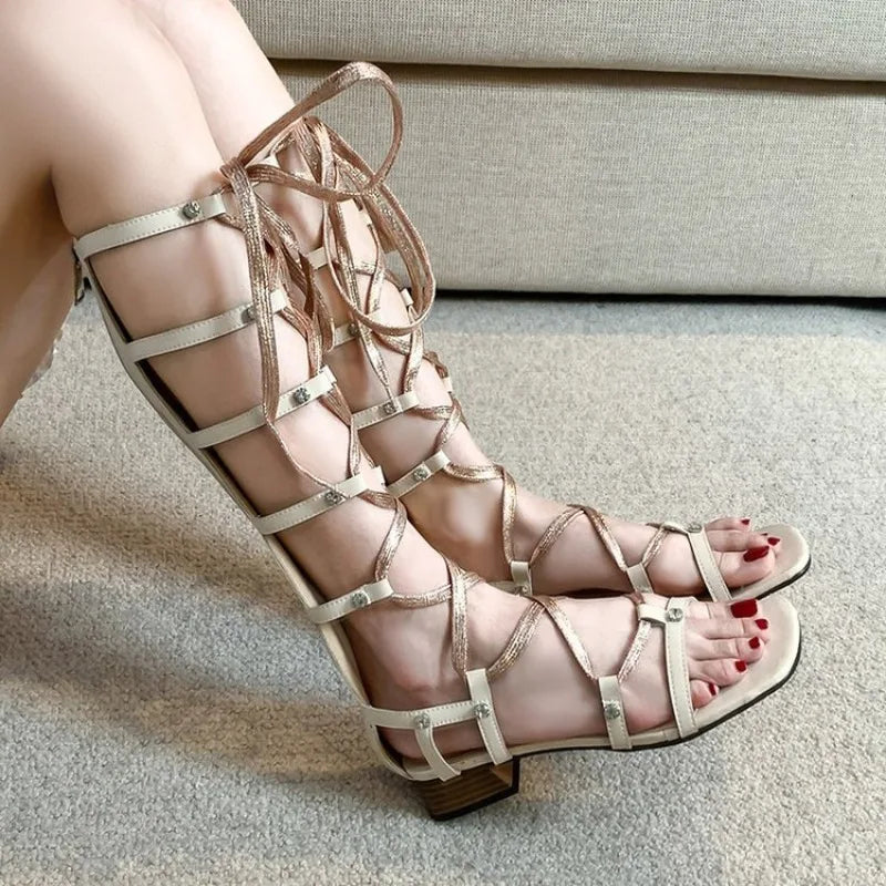 Sandals Women Boots Shoes Casual Knee High Shoes Strap Women Dressy Summer Women's Fashion Shoes