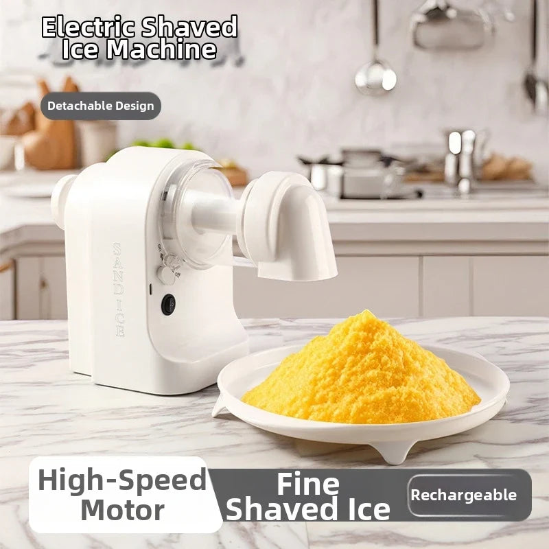 Automatic Ice Shavers Mini Electric Ice Crusher for Outdoor Camping New Shaved Ice Milkshake Maker Household Shaved Ice Machine