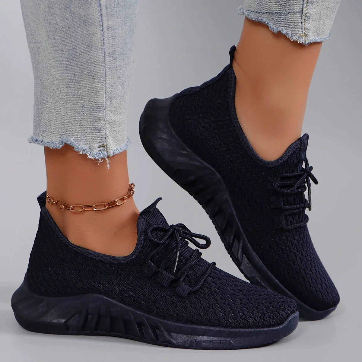 Spring new women's sports shoes, fashionable, breathable, lightweight, non-slip, wear-resistant, casual sports shoes, flat shoes