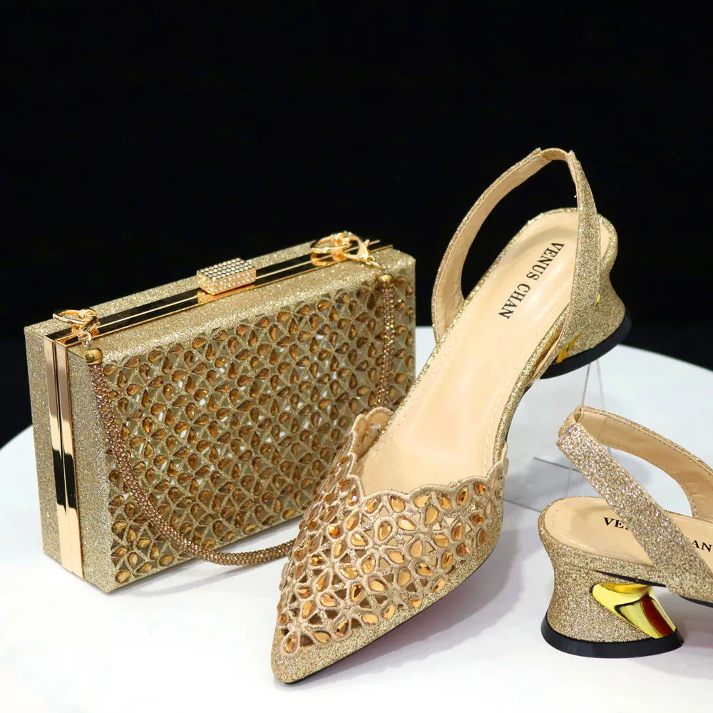 Conjunto italiano de zapatos y bolso Nuevo HFG1-10