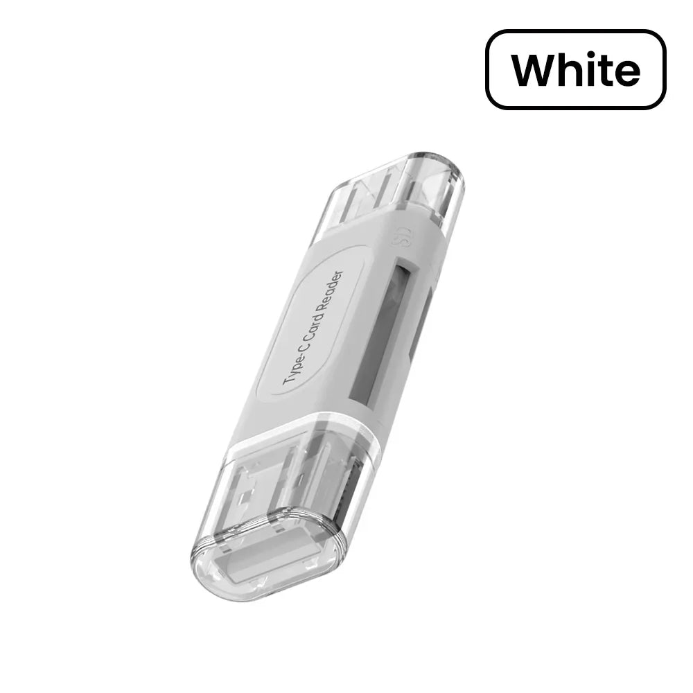 Elough 4 in 1 Card Reader Memory TF SD Card Readers For iPhone 16 15 Laptop USB 2.0 Type C Card Adapter High-speed Transmission